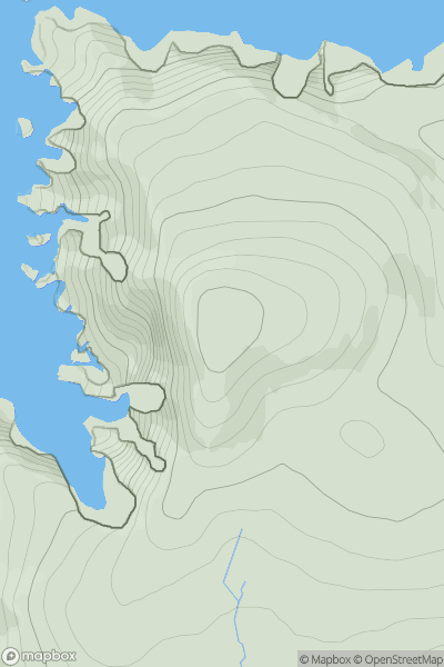 Thumbnail image for Ward Hill [Shetland Islands] showing contour plot for surrounding peak